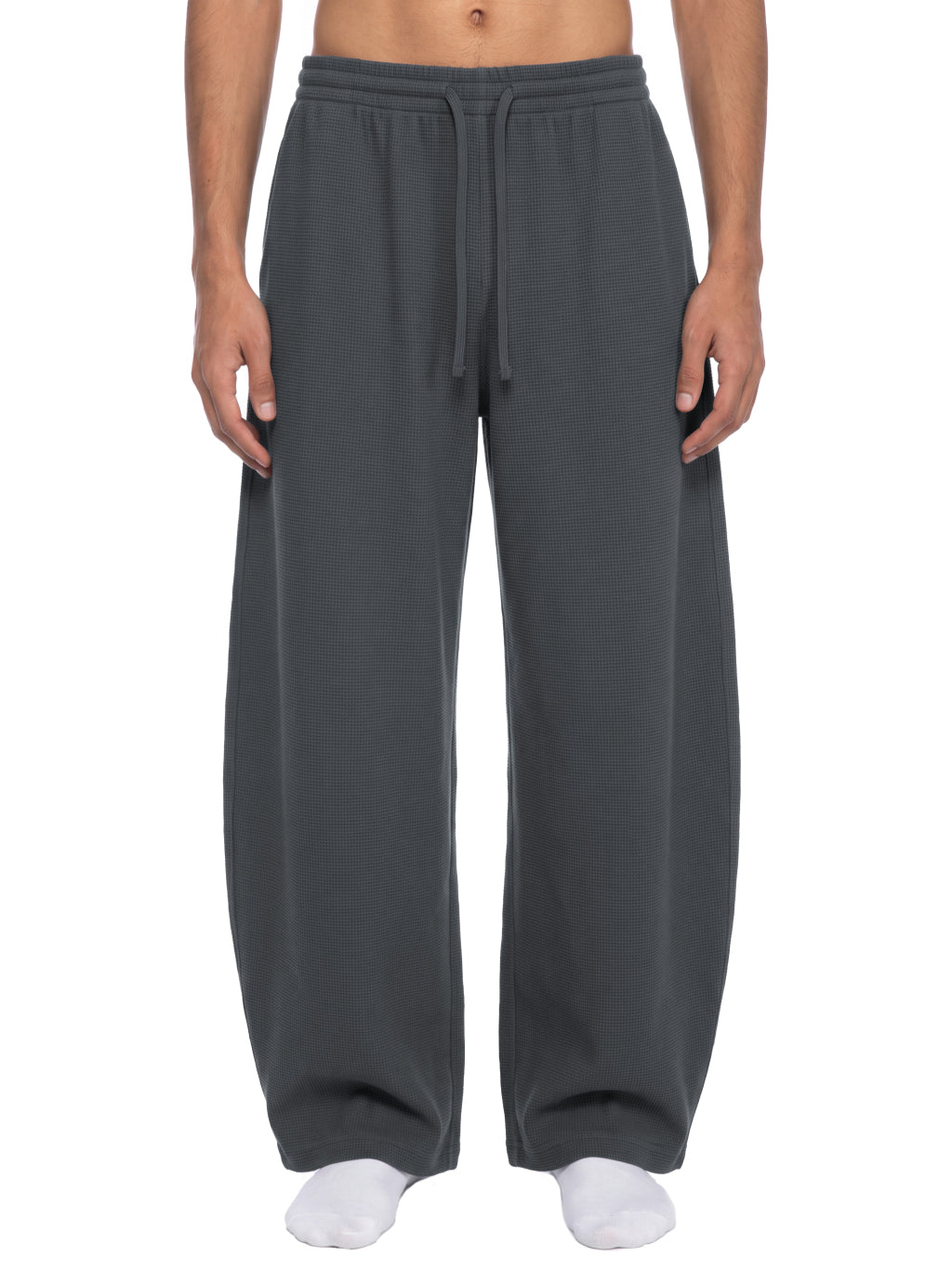 Unisex Waffle Barrel Leg Pants